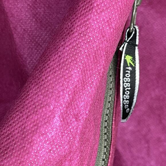 Frogg Toggs Hooded Rain Jacket Pink Zip Pockets Drawstring Hem Size Medium - Picture 5 of 6